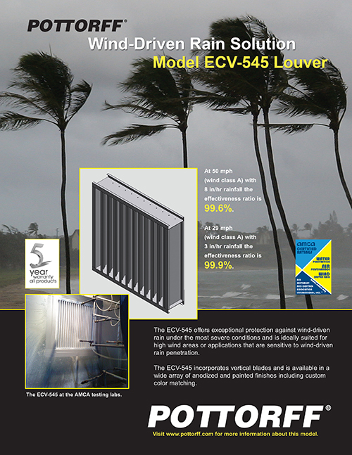 Exceptional protection against wind-driven rain and high wind areas